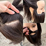 Чоловічий манекен голова з бородою та вусами навчальна для стрижки з натуральним волоссям манікен, фото 4