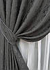 Шторна тканина льон мармур, колекція "Pavliani". Колір графітовий. Код 1176ш, фото 5