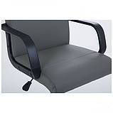 Крісло Фаворит Пластик на механізмі гойдання Шкірзам сірий, фото 2