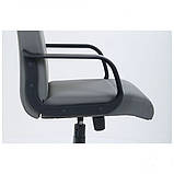 Крісло Фаворит Пластик на механізмі гойдання Шкірзам сірий, фото 3