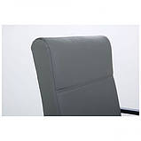Крісло Фаворит Пластик на механізмі гойдання Шкірзам сірий, фото 6