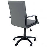 Крісло Фаворит Пластик на механізмі гойдання Шкірзам сірий, фото 4