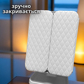 Лед дзеркало для макіяжу, дзеркало збільшувальне з підсвічуванням, дзеркало з сенсорною кнопкою білий (3300)