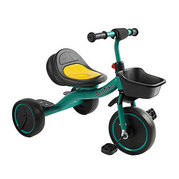 Велосипед триколісний дитячий (колеса EVA, українське озвучення, світло, кошик) Best Trike BS-47603 Зелений