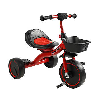 Велосипед триколісний дитячий (колеса EVA, українське озвучення, світло, кошик) Best Trike BS-44105 Червоний