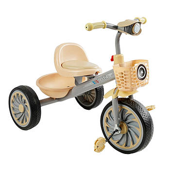 Велосипед триколісний дитячий (колеса EVA, фара з музикою та світлом, 2 кошики) Best Trike BS-35761 Сірий