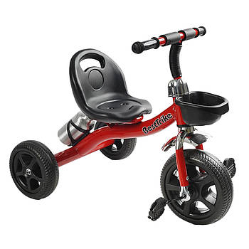 Велосипед триколісний дитячий (колеса EVA, кошик, пляшечка) Best Trike BS-12190 Червоний