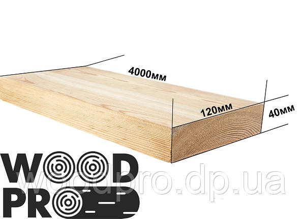 Дошка обрізна 40х120х4000, фото 1