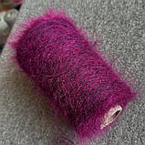 Пряжа мохерова Quebec Lanificio dell Olivo, 1131 пурпуровий меланж на чорній основі, фото 2