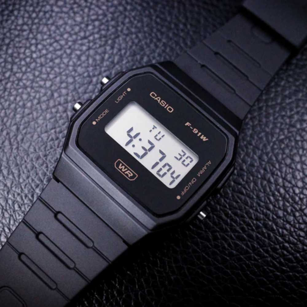 Наручний годинник Casio оригінал чорний F-91W retro collection, чоловічий Casio наручний годинник Касіо Ретро