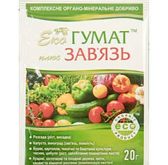 Стимулятор зав'язки Еко Гумат + Зав'язок 20 мл — відновлення родючості ґрунту та живлення рослин