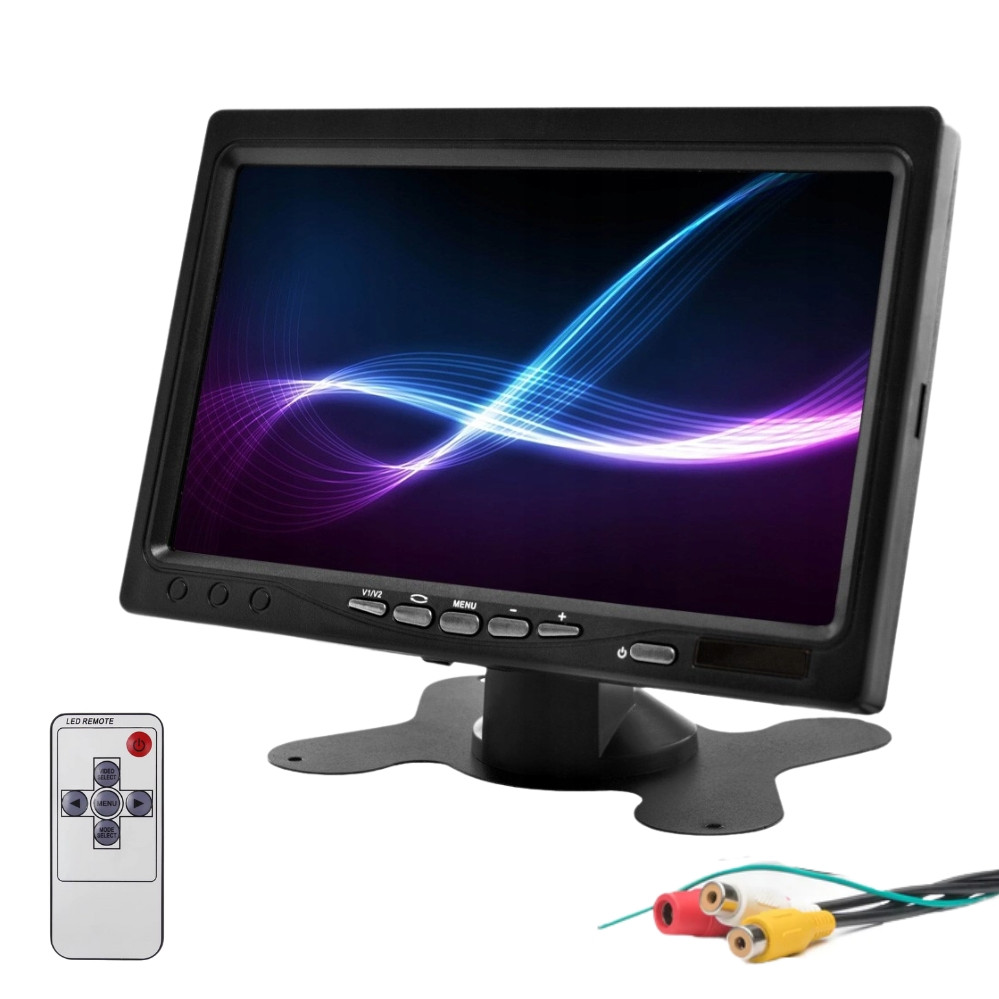 Монітор кольоровий TFT LCD для камери заднього виду з пультом автомобільний екран 7" DC 12V/24V