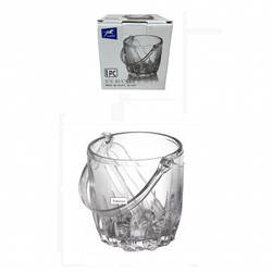 Відро для льоду скляне зі щипцями 125 мм Helios BMICE.B-01