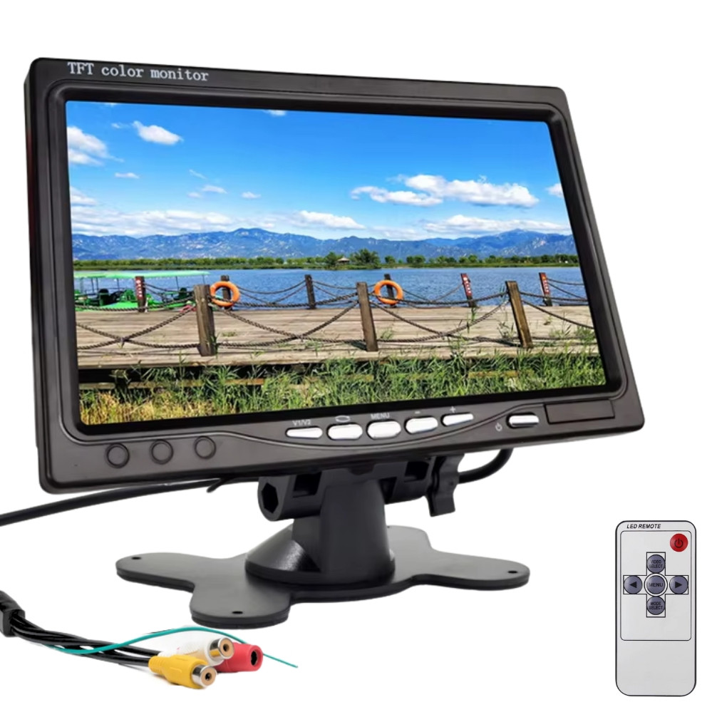 Монітор TFT LCD для камери заднього виду кольоровий з пультом автомобільний екран 7" DC 12V/24V