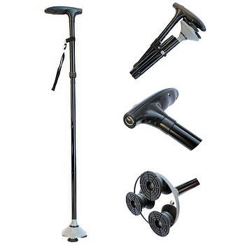 Телескопічна складна тростина з ліхтариком 83-95 см, Trusty Cane / Розкладна тростина / Тростина з підсвічуванням