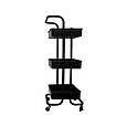 Візок металевий, 3 полиці, Чорний