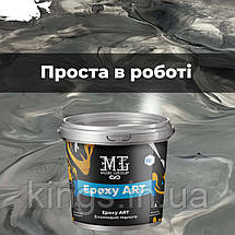 Епоксидна наливна підлога Epoxy ART (Комплект 10 кг) – Графіт (RAL 7012) | Для Гаража та Офісу | kings.in.ua, фото 4