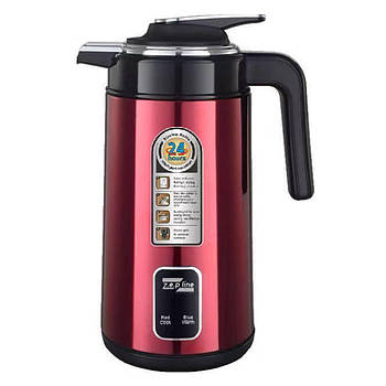 Електричний термос чайник 3 л, з індикатором температури, Zepline ZP-123, Бордо / Електрочайник