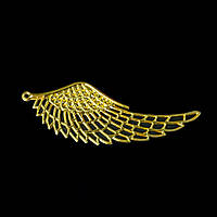 Металева підвіска, філігрань крила 7*2.4 см, колір золото. Ціна за 1 шт