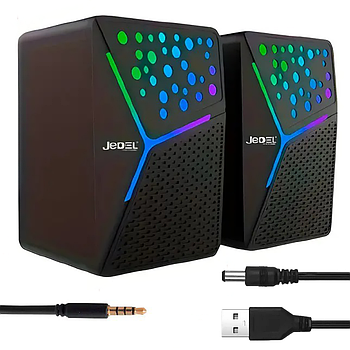 Акустична система з RGB підсвічуванням, 6Вт, USB, JEDEL S554 / Настільні колонки / Колонки для комп'ютера