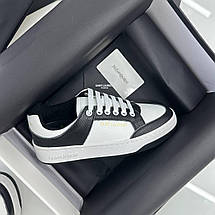 Жіночі білі шкіряні кросівки YSL чорні кеди Saint Laurent Court Classic SL/61, фото 6