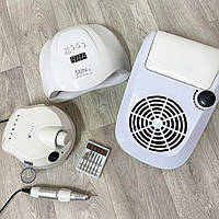 Професійний набір для манікюру з лампою SunX фрезером Nail Drill ZS-601 та витяжкою 858-9