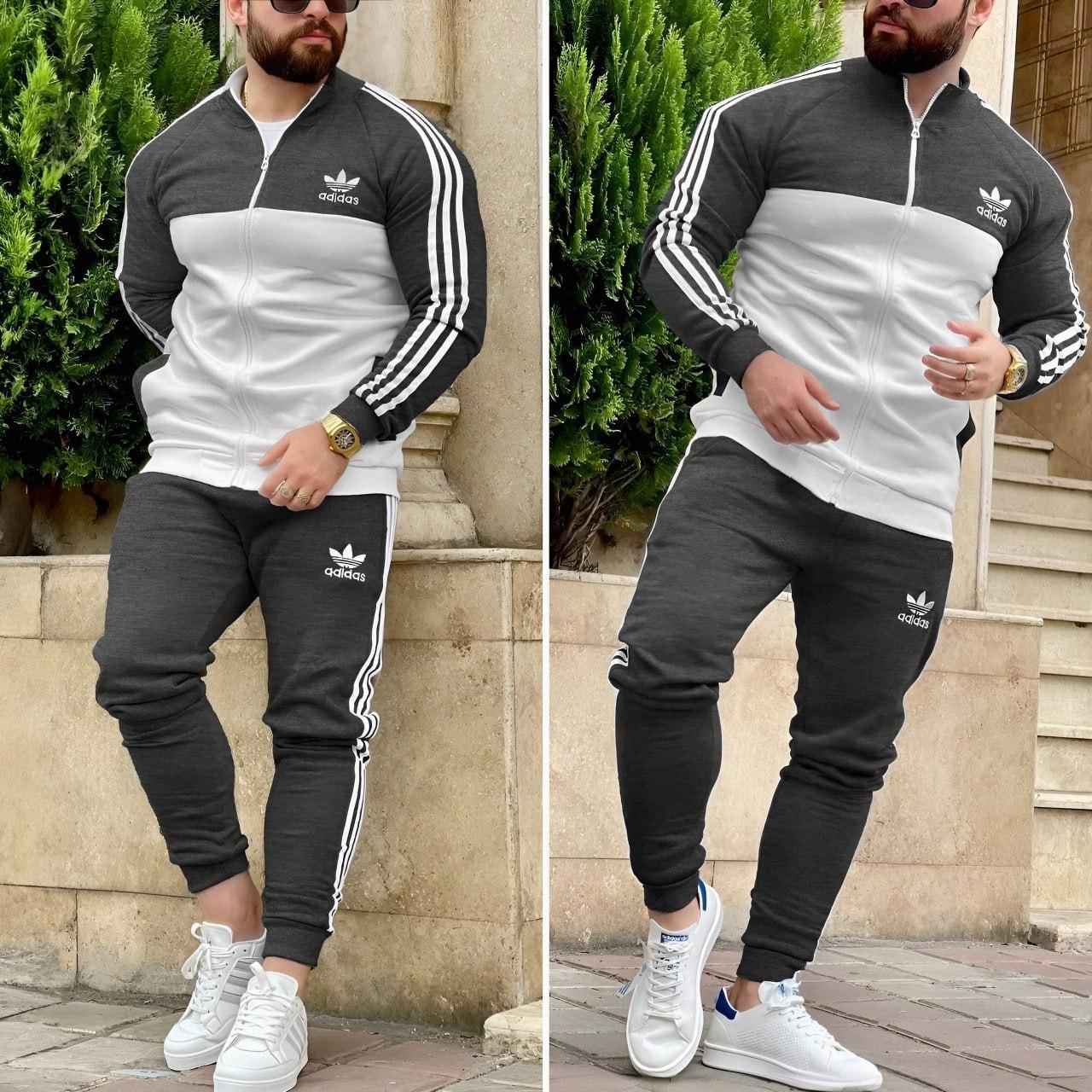Костюм чоловічий Adidas спортивний комплект весняний осінній літній з лампасами адидас червоний