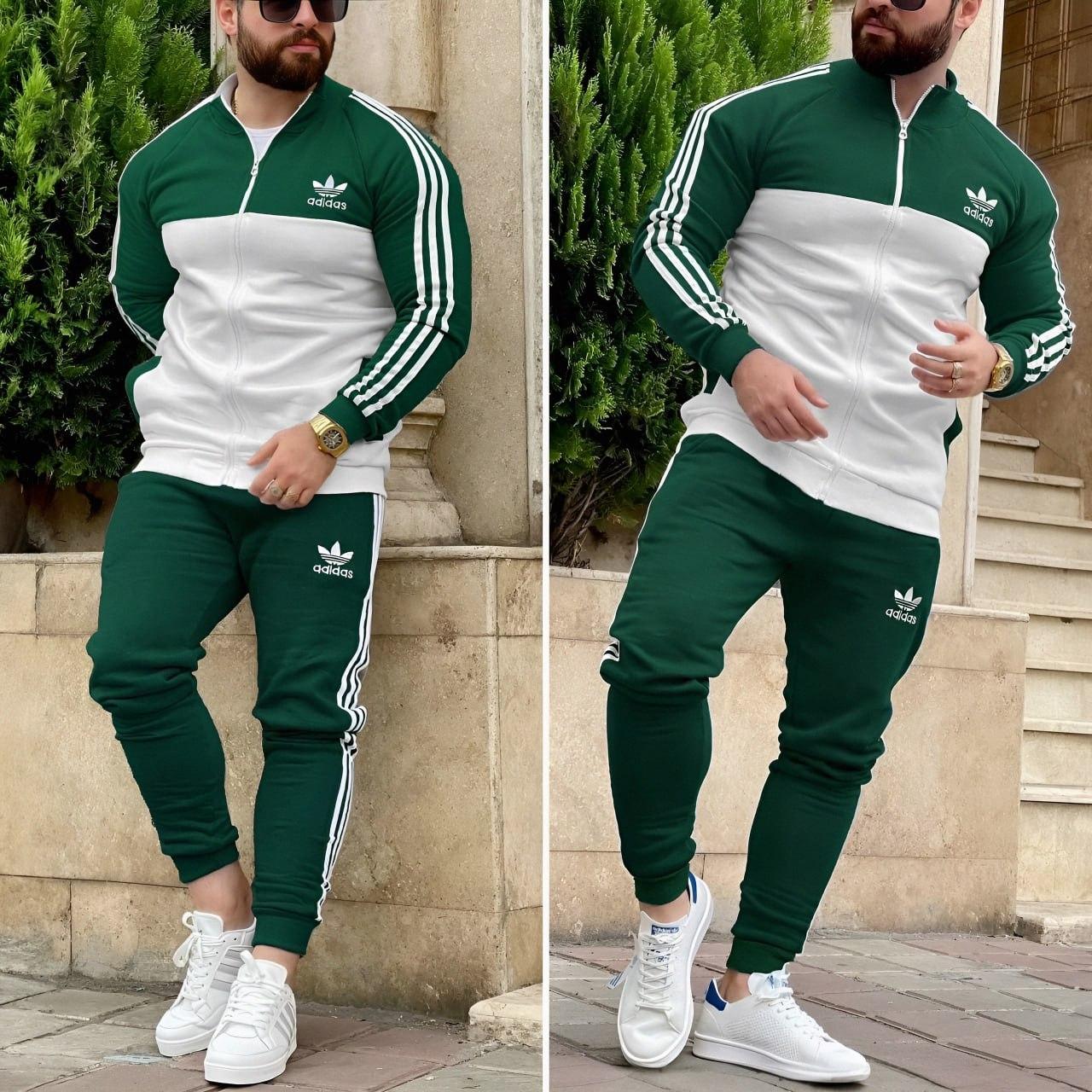 Костюм Adidas чоловічий спортивний комплект весняний осінній олімпійка штани адідас зелений