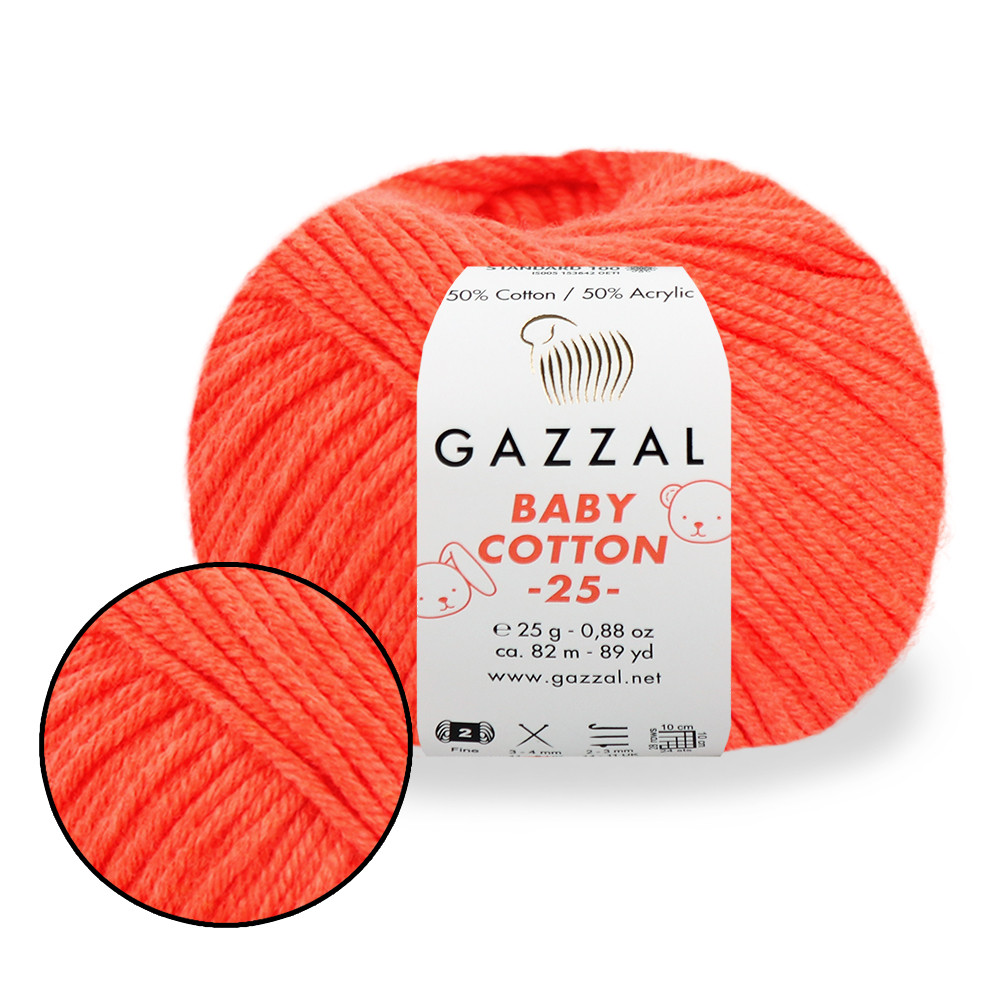 Gazzal Baby Cotton-25, апельсин No3459, фото 1