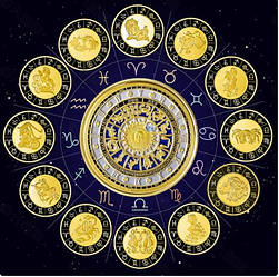 Набір сувенірних монет Дванадцять сузір'їв зодіаку (12 шт.) інкрустований