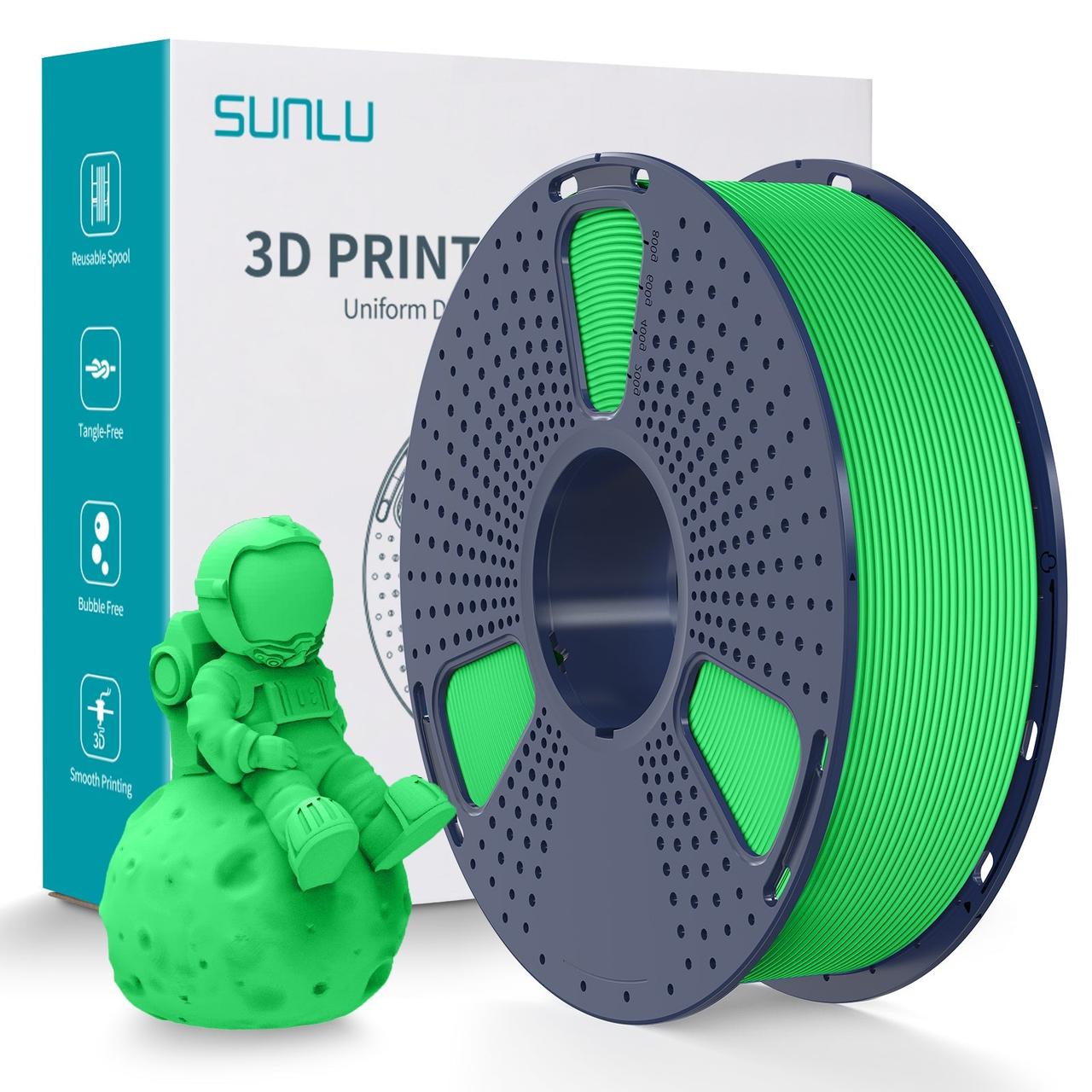 Пластик филамент SUNLU PLA Matte Green (04441014Z), 1.75mm, 1kg, Зелений