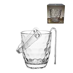 Відро для льоду скляне зі щипцями 800 мл Helios BT003