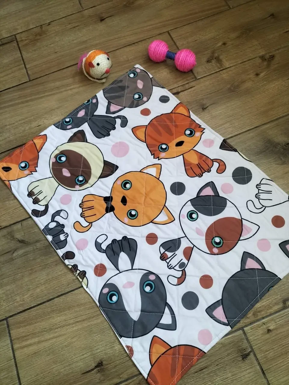 Пелюшка багаторазова для тварин М 45х60 см Кошенята, фото 1