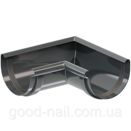 Кут внутрішній 90° круглої ринви пластикової водостічної системи KROP 130\90мм, фото 1