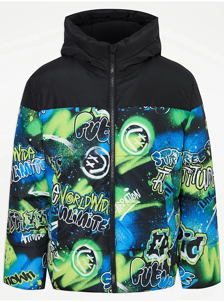Куртка чорна Графіті George 98-104см, фото 1