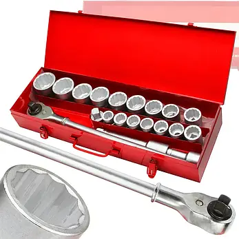 Набір торцевих ключів LEX 21 елемент 19-50 мм 3/4" металевий корпус, фото 2