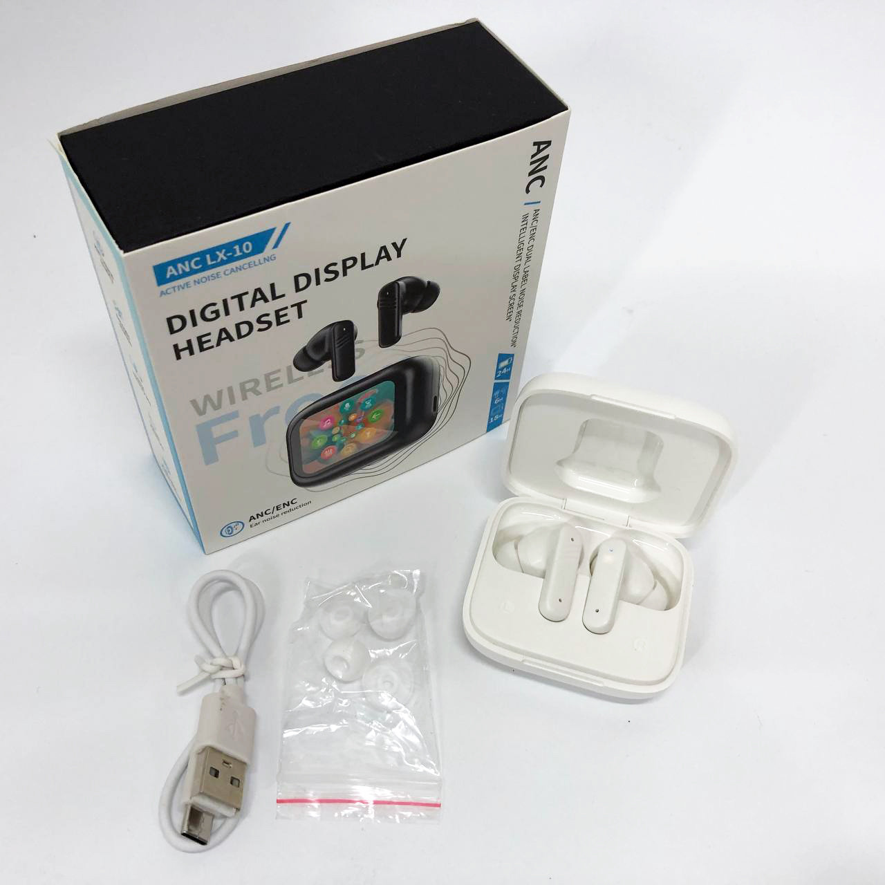 Bluetooth гарнітура LX-10 TWS Earbuds, Бездротові блютуз навушники із IC-487 зарядним боксом