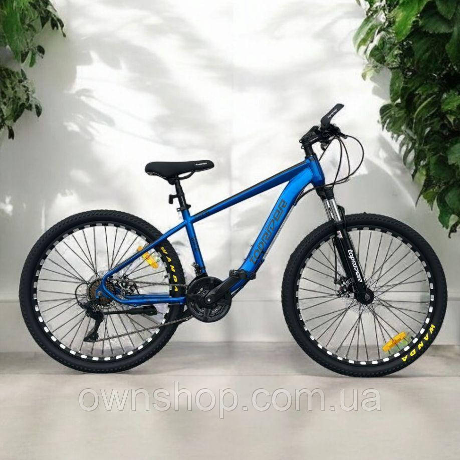 Велосипед гірський TopRider-550, колеса 26", рама 15", перемикач L-TWOO", синій