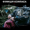Годинник чоловічий з компасом чорний водонепроникний і протиударний тактичний з тканинним ремінцем North Edge 5АТМ, фото 3