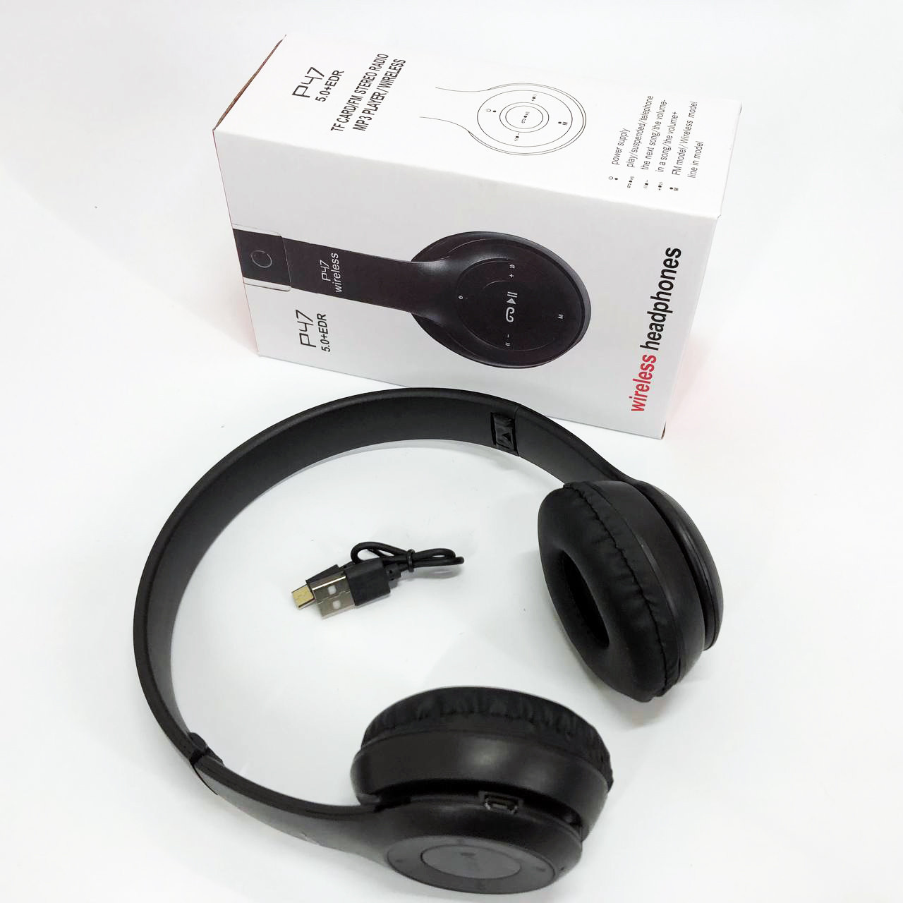 Бездротові навушники Bluetooth Wireless Headset P47 Black Гарнітура для ПК, телефону OD-224 з мікрофоном