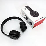 Бездротові навушники Bluetooth Wireless Headset P47 Black Гарнітура для ПК, телефону OD-224 з мікрофоном, фото 3