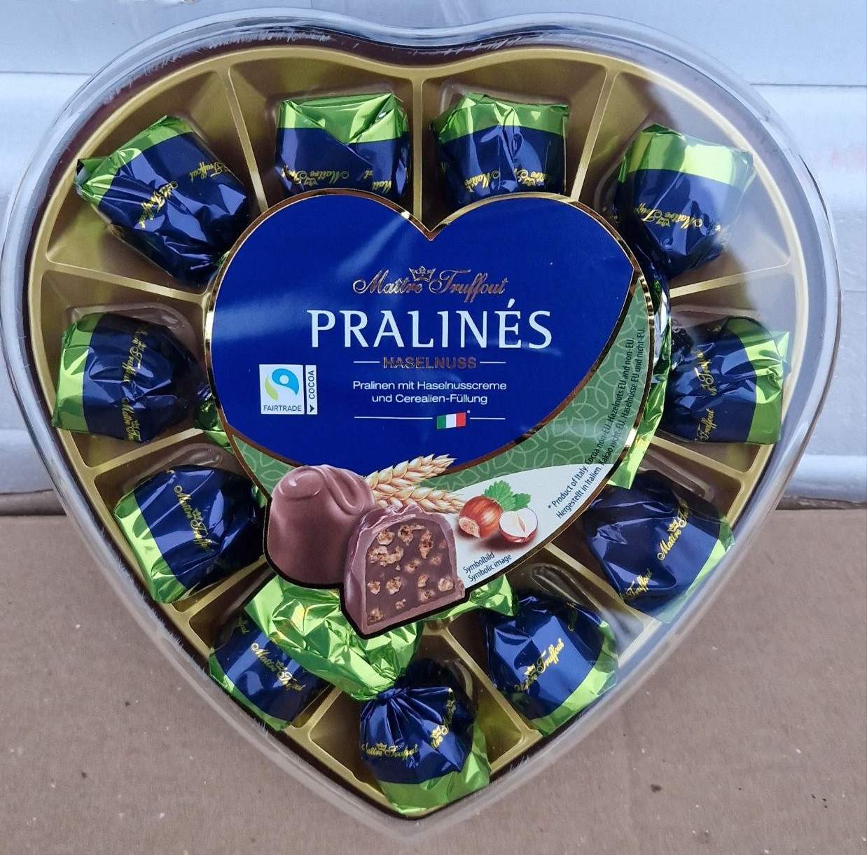 Цукерки Серце Maitre Truffout Chocolate (зі злаками) 165 г