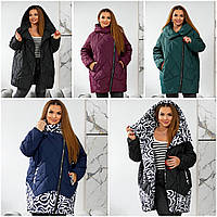 Жіноча демісезонна стьобана куртка супербатал: 56-58, 60-62, 64-66, 68-70 - чорний, пляшка, марсала