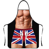 Чоловічий фартух з приколом на кухню 75 на 60 см різнобарвний