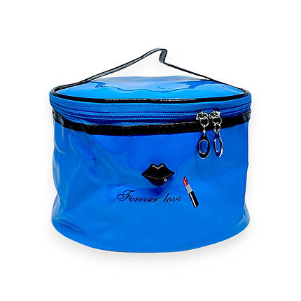 Косметичка-Валізка Traum LIPS #2 Forever Love овальна лакована блакитна 21х15.5х144 см, фото 2