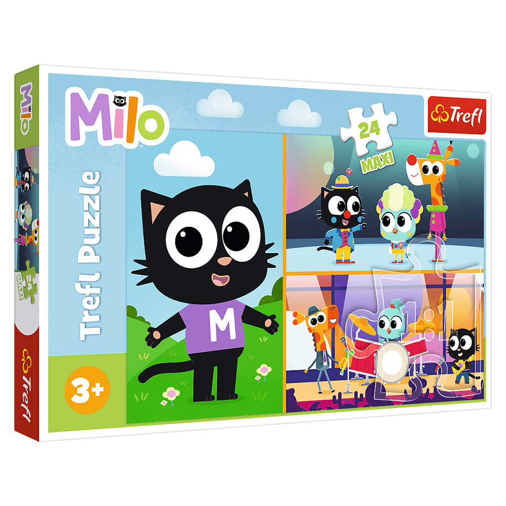 Пазл "Пригоди котика", 24 елементи Trefl Maxi Milo (5900511143713)