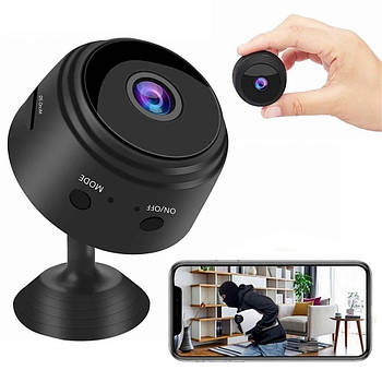 Бездротова міні-камера відеоспостереження WiFi, FullHD, A9 / Переносна IP камера з мікрофоном