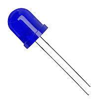 Світлодіод 10mm Синій дифузійний 1000-2000mcd, 3.0-3.2V