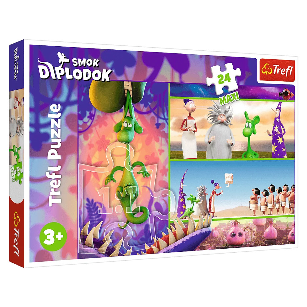 Пазл "Цікавий дракон", 24 елементи Trefl Maxi Diplodocus Dragon (5900511143768)