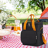 Термосумка для обідів з плечовим ременем універсальна сумка холодильник для ланчів подорожей пікніків, фото 2